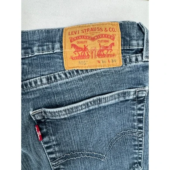 Vintage Levis 505 Denim Dark Wash Relaxed Fit Red Tab(34 x 34)
